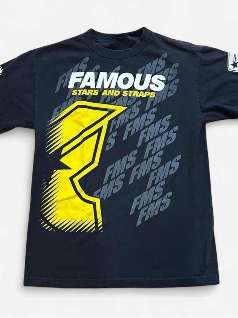 Vintage Famous Stars & Straps Black & Yellow Graphic Tee small